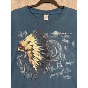 Lakota Nation Native American Headdress T Shirt Delta Magnum XL Graphic Tee